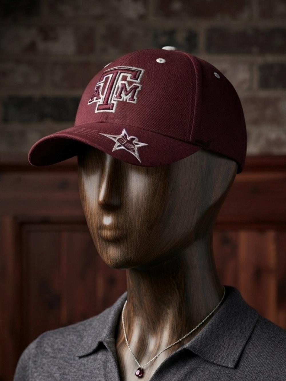 A&M Maroon Embroidered Logo Cap with White Stitching Gig Em!!